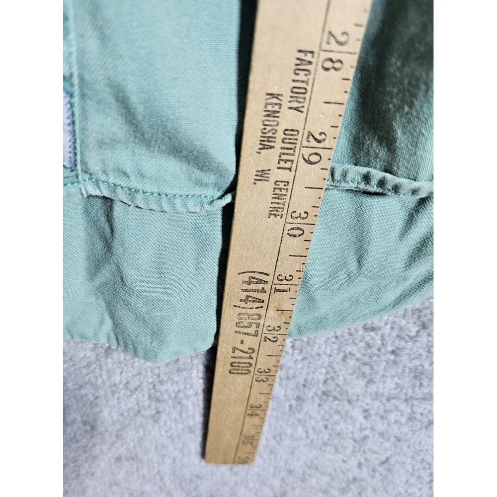 Vintage Levis Denim Button Up Shirt Mens Large Green Cotton Pockets Long Sleeve‎